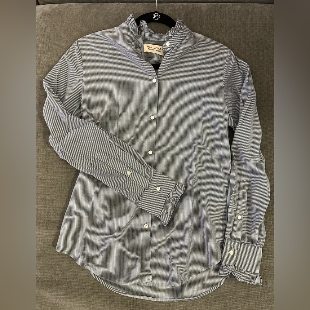 Nili Lotan shirt with ruffle collar